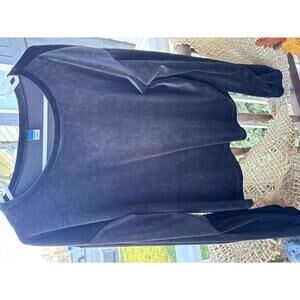 Old Navy Women's Long Sleeve Black Velvet Top, Medium Tall